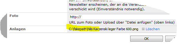 Bedeutet fakepath was Fakepath beim